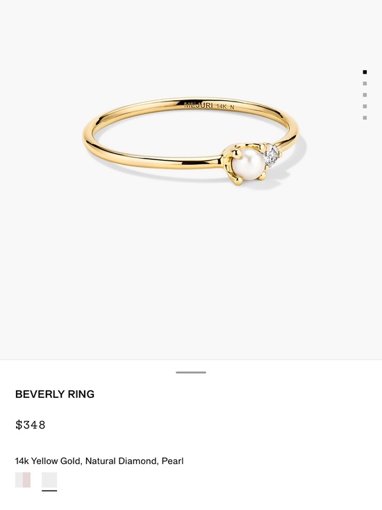 Mejuri Jewelry - Mejuri Beverly Ring size 6 - 14k, pearl & diamond